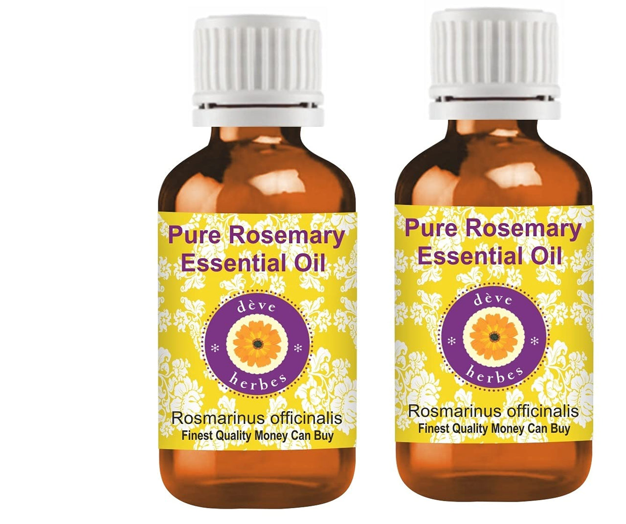 Deve Herbes Rosemary Essential Oil (Rosmarinus officinalis) for Healthy Hair Pure | Non-Sticky | Non-greasy | Lightweight | Men & Women | All Skin Types | Steam Distilled 100ml X 2
