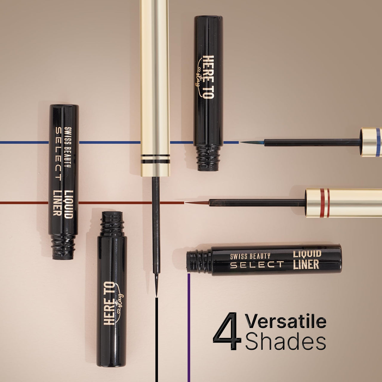 SWISS BEAUTY Select Here To Stay Semi-Matte Liquid Waterproof Eyeliner | With Precise & Pointed Tip | Smudge-Proof, Transfer- Proof | Shade- Wanderlust Blue| 3ml |