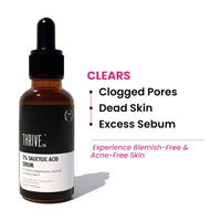 ThriveCo 2% Salicylic Acid Serum For Acne & Clogged Pores | Clears Dead Skin & Reduces Excess Sebum | For Men & Women | For Acne-Prone & Oily Skin | Non-Sticky, Vegan, Fragrance & Cruelty-Free | 30ml