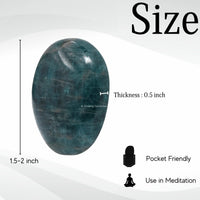 Green Apatite Palm Stone - Pocket Massage Worry Stone for Natural Body Chakra Balancing, Reiki Healing and Crystal Grid Green Apatite
