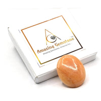 Red Aventurine Palm Stone - Hot Massage Worry Stone for Natural Body Chakra Balancing, Reiki Healing and Crystal Grid Red Aventurine