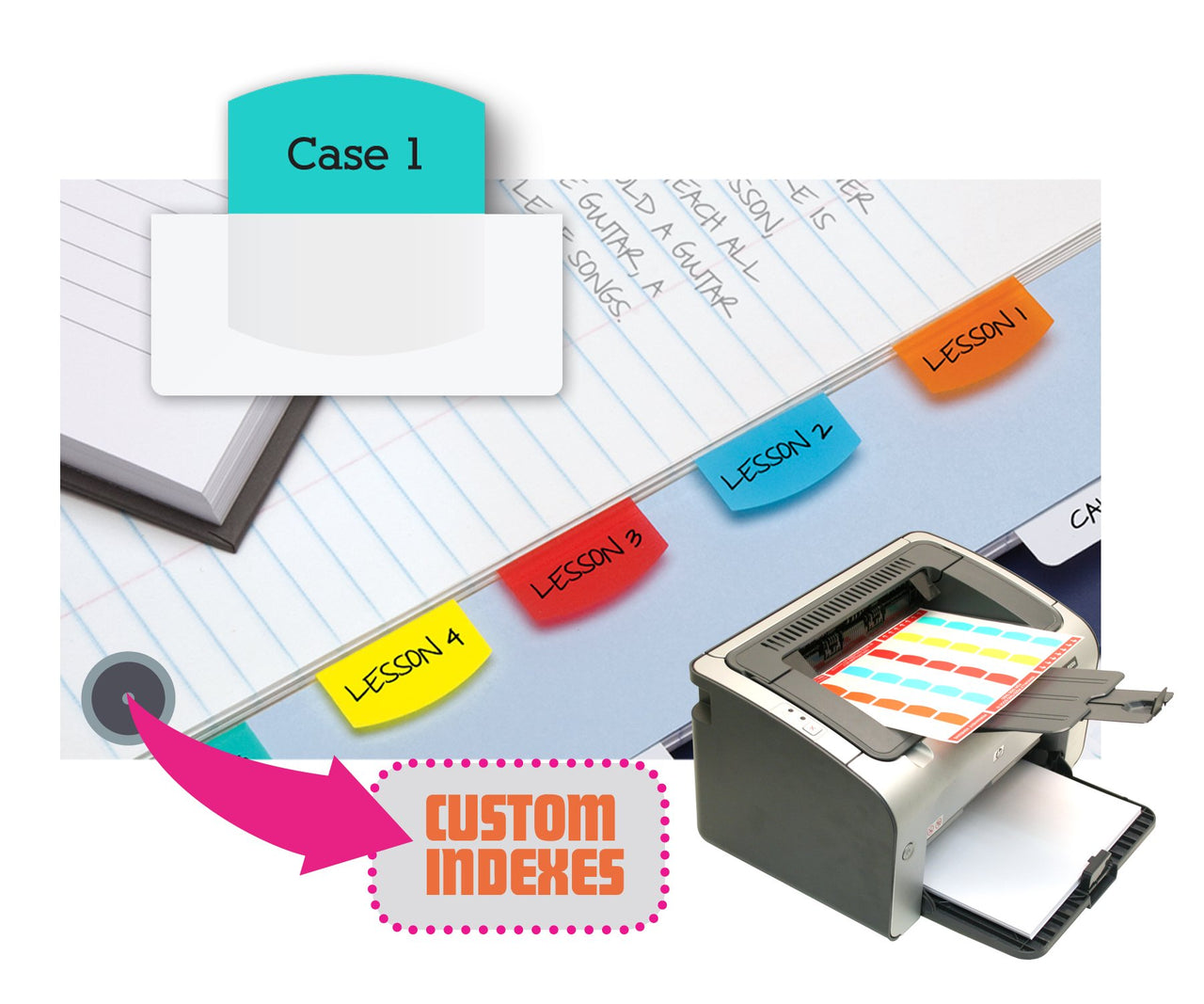 Redi-Tag, RTG33120, Laser Printable Index Tabs, 100 / Pack, Assorted 1 1/8" x 1 1/4" - 100 Tabs