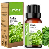Organix Treasure Basil Essential Oil Pure, Natural & Undiluted Therapeutic Grade for Perfect For Cough, Colds, Clear Breathing, Pain, Mosquito Repellent, Aromatherapy, Relaxation, 15ML
