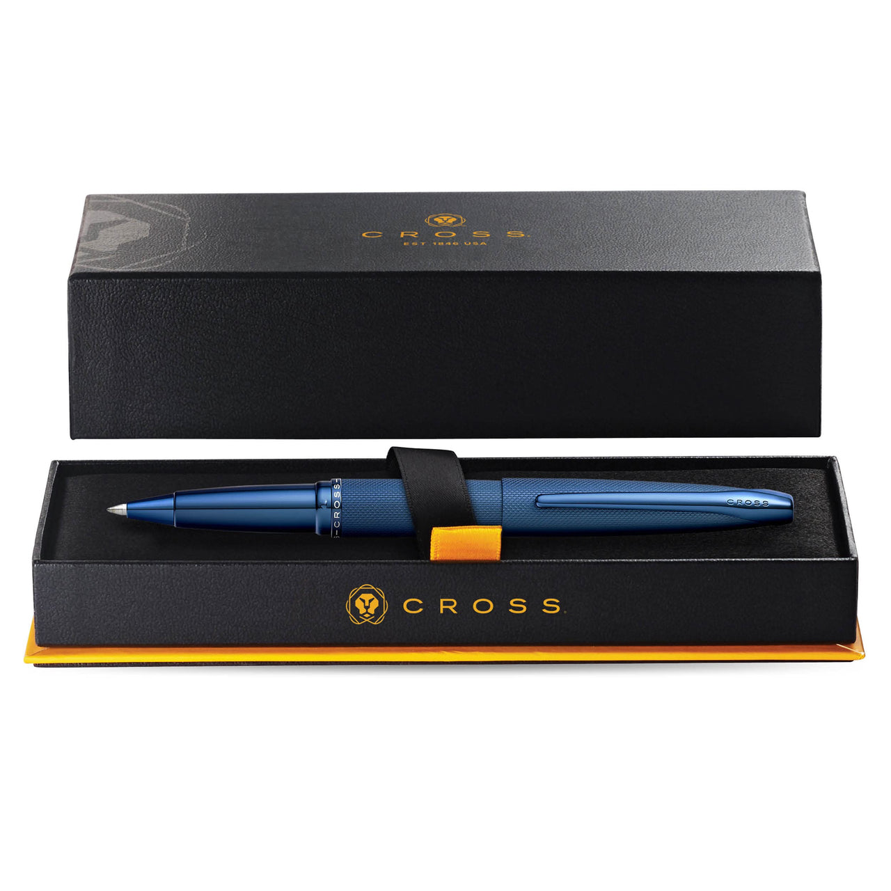 Cross ATX Refillable Gel Ink Rollerball Pen, Medium Rollerball, Includes Premium Gift Box - Dark Blue Sandblasted Dark Blue