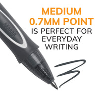 BIC Gelocity Quick Dry Black Gel Pens, Medium Point (0.7mm), 48-Count Pack, Retractable Gel Pens With Comfortable Full Grip 48 Count (Pack of 1)