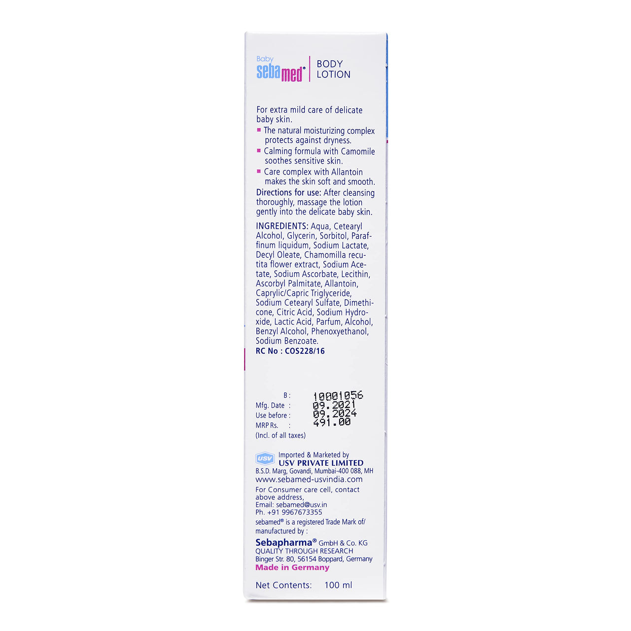 Sebamed Baby Body Lotion100 ml |pH 5.5|Long lasting moisturiser|Quickly absorbed| (Pack of 2)
