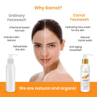 Karrot Natural Skincare Carrot Hydrating Face Wash, Boosts Radiance and Evens Skin Tone, with Hyaluronic Acid, Saffron and Tea Tree, For Women and Men, Suitable for All Skin Types, 100 ml
