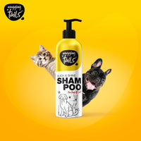 Wagging Tails Slick & Shine 5-In-1 Pet Shampoo-400 Milliliter Deodorize & Moisturise The Skin Remove Dirt Help To Repair Damaged Hair Anti-Itching & Anti-Dandruff Deep Cleanser All Breed Dog & Cat