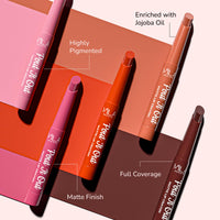 Mila Beauté Pout It Out Matte Lip Crayon | Highly Pigmented & Enriched With Jojoba Oil | Soft Matte Finish | Creamy & Light Weight Texture | Smooth Glide Application | Shade - (Mulan 1.25g)