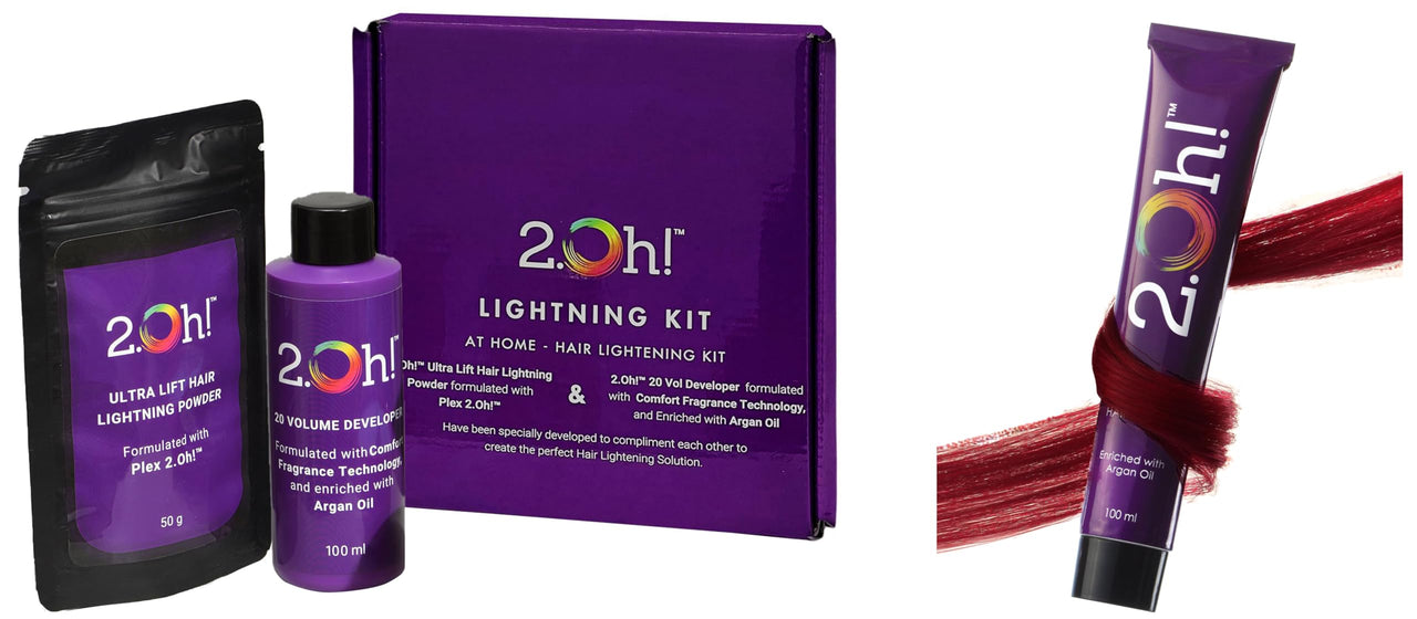 2.Oh! Italian- Bordeaux Wine Hair Color DIY Kit | Semi Permanent Hair Color + Hair Bleach for Hair Color | Hair Highlights for Women & Men | Hair Bleach with Plex & Argan oil| Lightening Kit