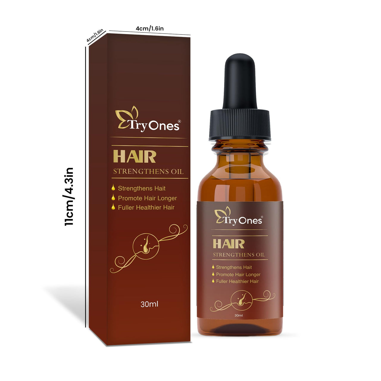 TryOnes Professional Hair Serum for Frizzy Hair||Serum for Women & Men||All Hair Types for Frizz-free, Smooth & Glossy Hair||Hair Strengthens Oil_30ML