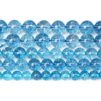 10mm 38pcs Blue Topaz Crystal Quartz Natural Stone Beads Energy Stone Healing Power Loose Beads for Jewelry Making DIY Bracelet Necklace Earrings Blue Crystal 10mm