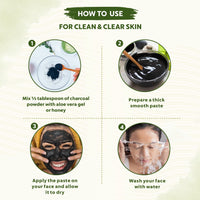 INDUS VALLEY 100% Natural Activated Charcoal Powder Ideal for Skin Removes Dead Skin, Impurities, Detoxifies Skin - (100g)