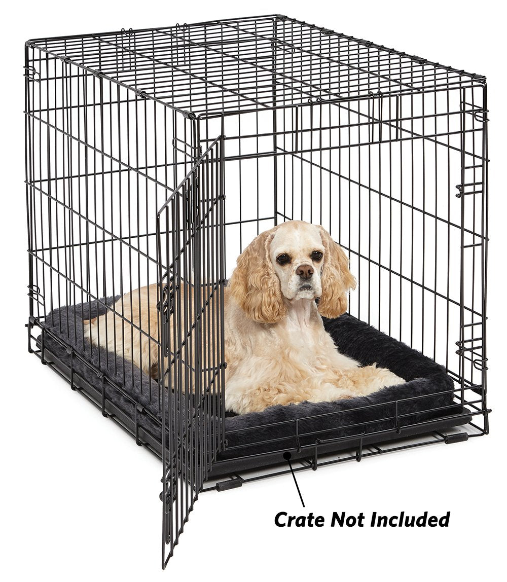 MidWest Homes for Pets Homest for Pets Bolster Dog Bed 30L-Inch Gray Dog Bed or Cat Bed w/ Comfortable Bolster | Ideal for Medium Dog Breeds & Fits a 30-Inch Dog Crate | Machine Wash & Dry