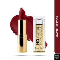 Seven Seas HD Intense Matte Lipstick | Non-Transfer | Lipstick For Women (610-Bright Red, 3.5G)
