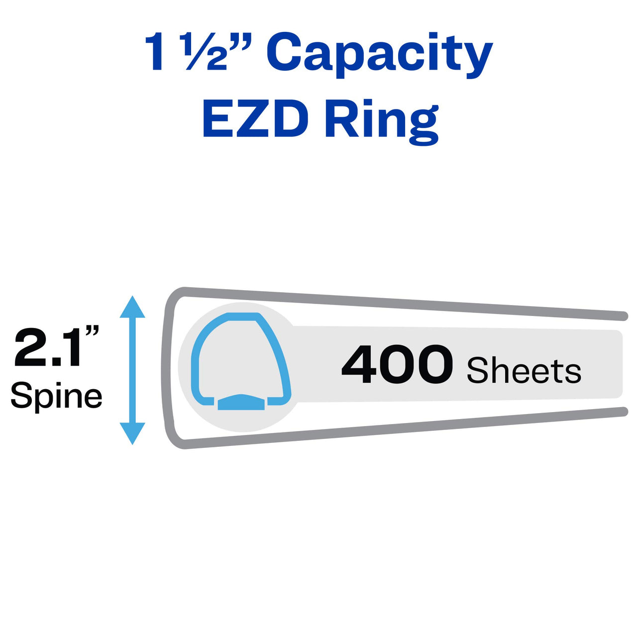 Avery Heavy-Duty Framed View 3-Ring Binder, 1.5" EZD Rings, 1 White Binder (68060) 1.5 inch