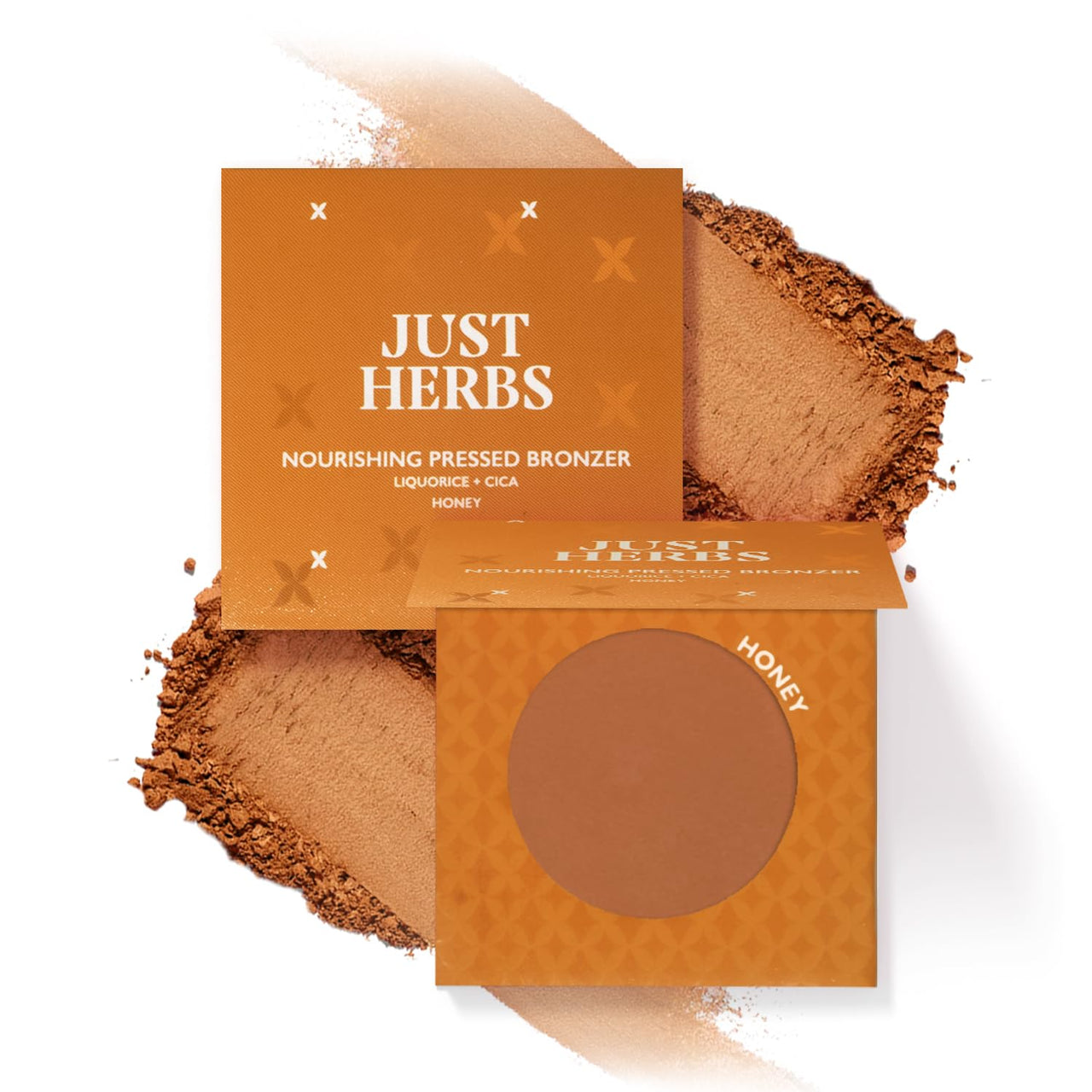 Just Herbs Nourishing Pressed Bronzer Liquorice + Cica for Face Makeup 3.5g (Honey, 3.5)