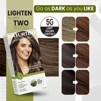 Naturtint Permanent Hair Colour Gel Light Golden Chestnut 5G | For Optimal Scalp Care | Long Lasting Hair Colour | Ammonia Free Vegan | No Parabens | Enriched with Olives & Organic Shea Butter