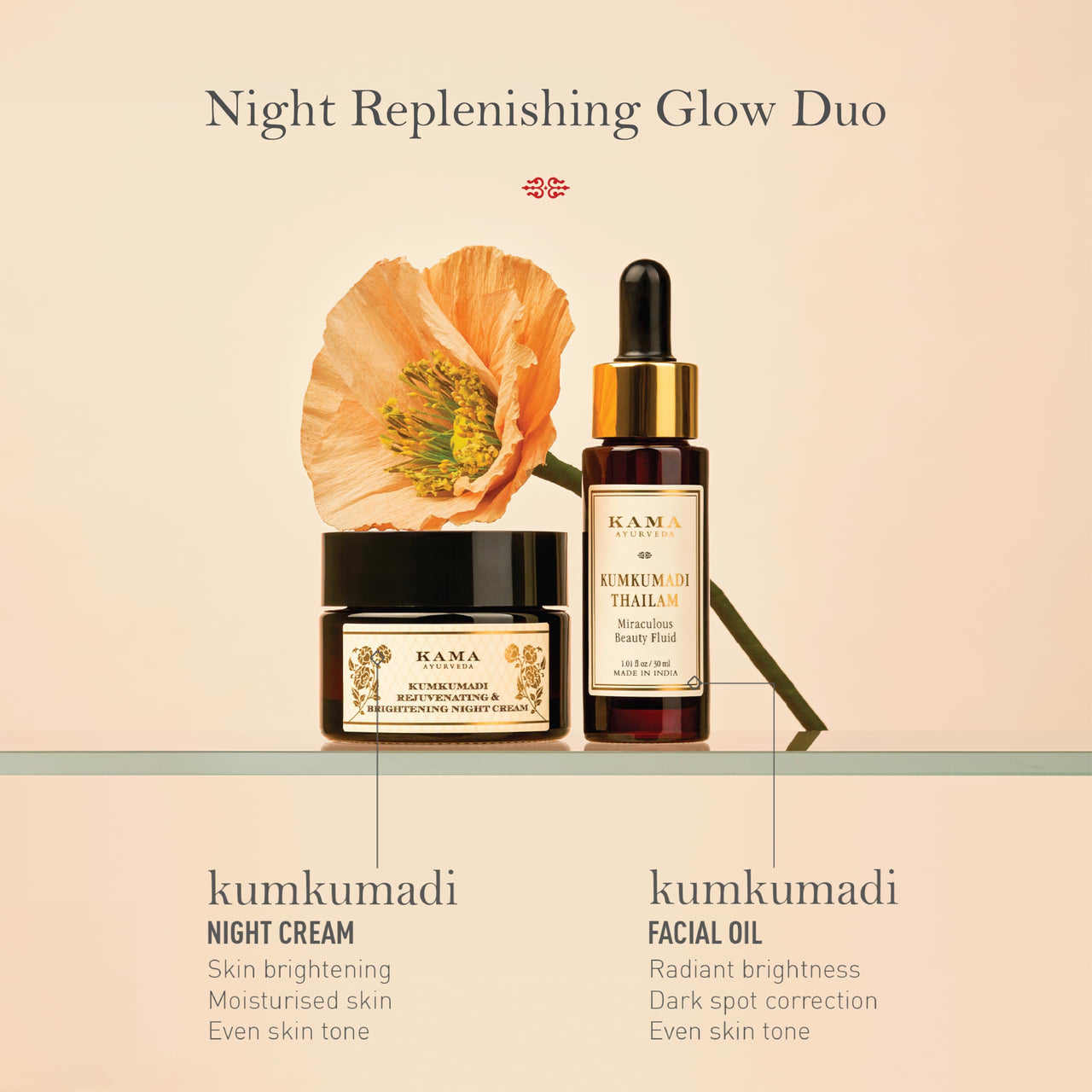 Kama Ayurveda Kumkumadi Thailam Miraculous Beauty Fluid Ayurvedic Night Serum (Facial Oil) (3ml)
