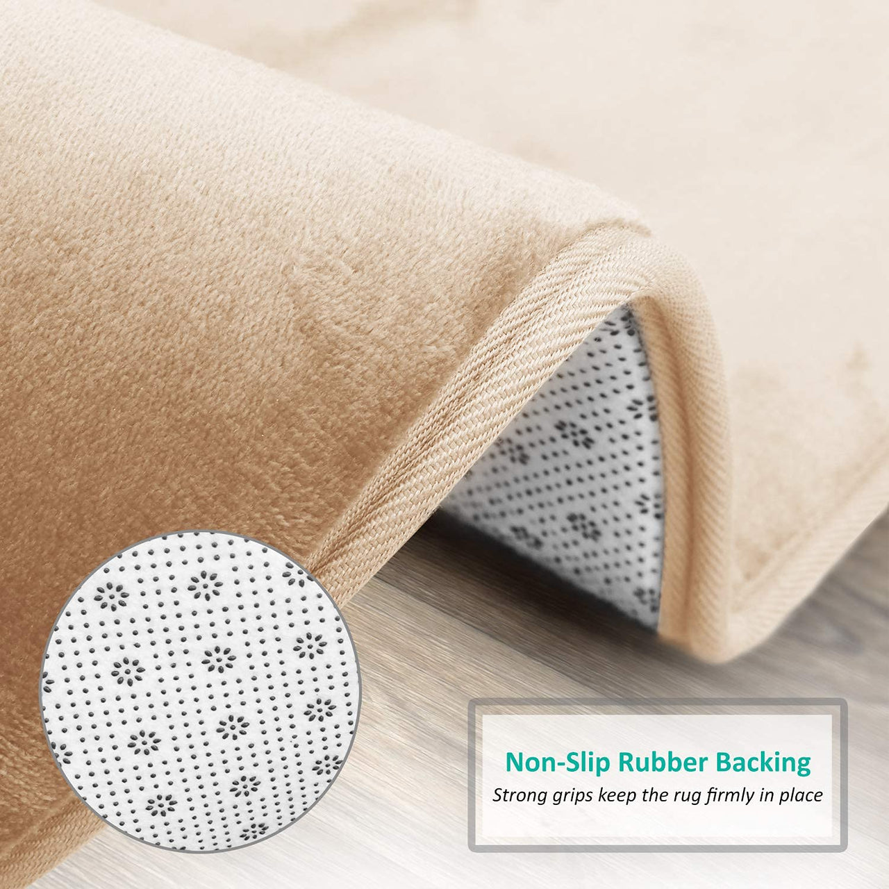 Clara Clark 2 Piece Bathroom Rugs Bath Mat Set, Velvet Memory Foam Bath Mats for Bathroom - Non-Slip, PVC Backing Bath Rugs, Washable Bathroom Rug Mats - Dries Quickly, Bathroom Rug Set - Cream Solid 2 Piece Set