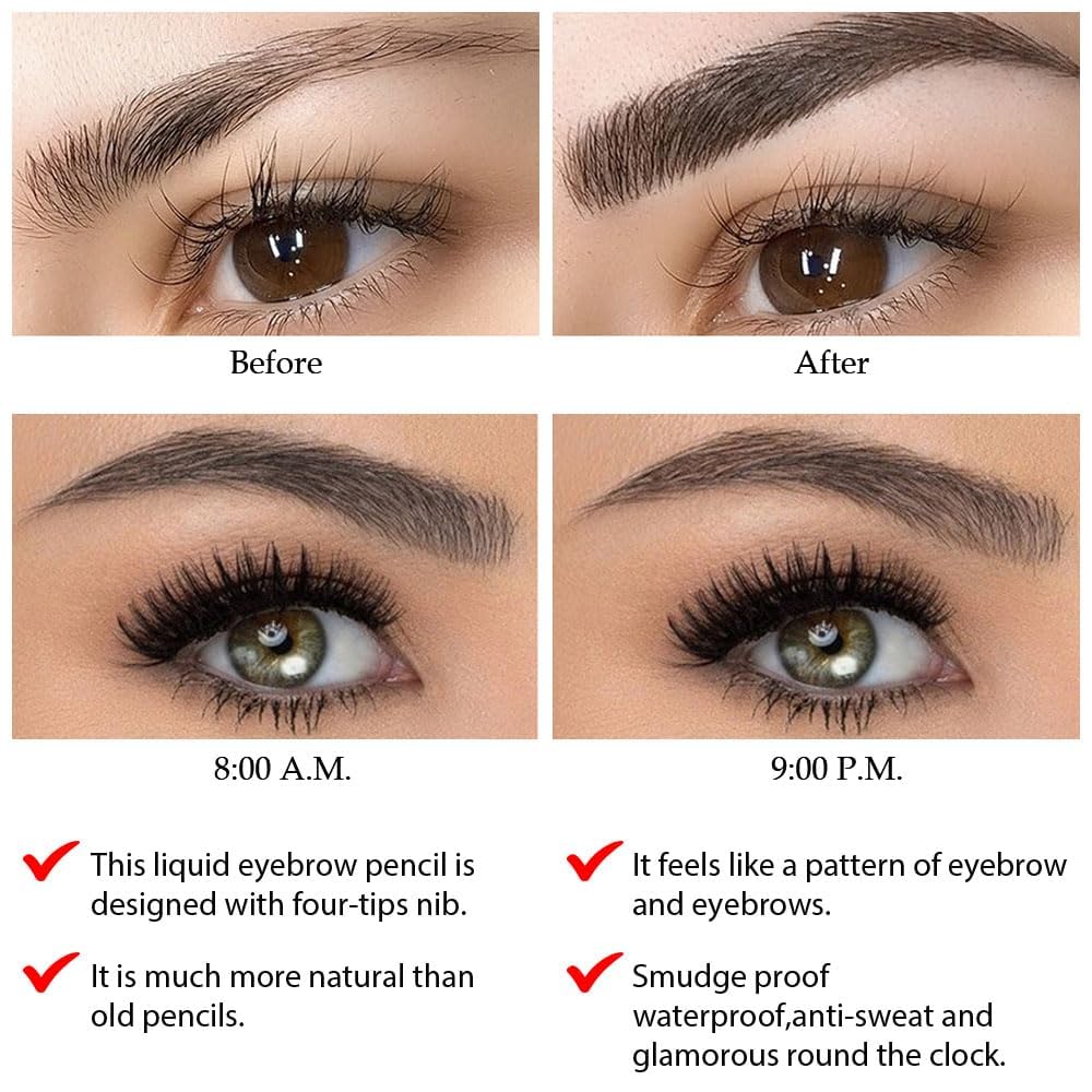 HUDA GIRL Eyebrow Pencil Black - Microblading Eyebrow Pencil for Womens & Girls, Natural & Long-lasting Finish, Smudge Proof Eyebrow Definer Sketch Pen, Eyebrow Filler
