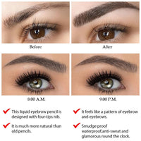 HUDA GIRL Eyebrow Pencil Black - Microblading Eyebrow Pencil for Womens & Girls, Natural & Long-lasting Finish, Smudge Proof Eyebrow Definer Sketch Pen, Eyebrow Filler