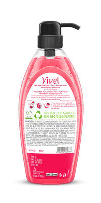 Vivel Red Aloe Vera & Cherry Blossom Scent Shower Gel, 895 ml, Moisturizing Body Wash, with Plant based Cleansers, Body wash Shower Gel for Women & Men, For All Skin Types