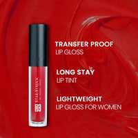 STARSTRUCK BY SUNNY LEONE Glossy Lip Tint For Women, Sassy Red | Glossy Lipstick, Non Sticky, Hydrating, Light Weight & Long Lasting | With Jojoba Oil & Shea Butter