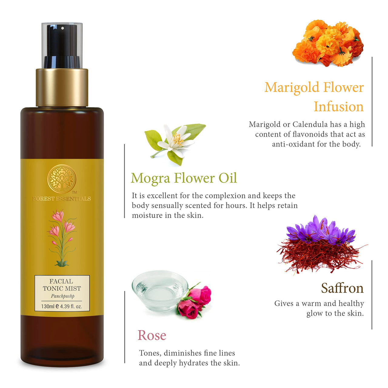 Forest Essentials Facial Tonic Mist with Panchpushp | Hydrating Daily Face Toner For Glowing Skin | Hydrates Plumps & Minimises Open Pores