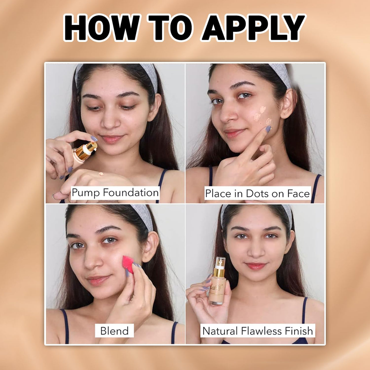 Iba Pure Skin Liquid Foundation - Sun Beige, 30ml | Full Coverage | Long Lasting | Lightweight | Oil Free Dewy Finish | SPF 15 | Halal Certified & Vegan Makeup
