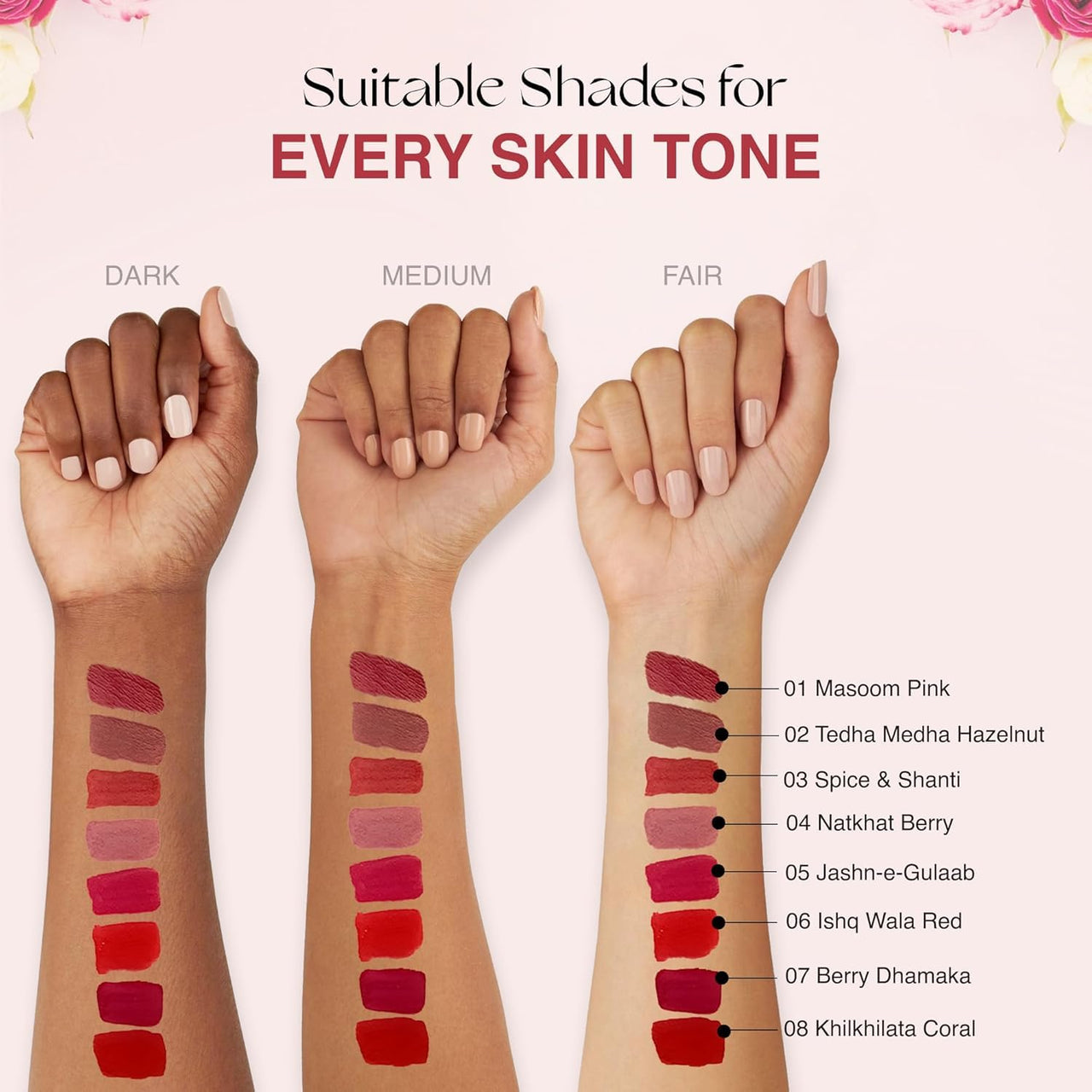 Nourish Mantra’s Spice & Shanti Lipstick (3.5ml)/ Creamy Matte Liquid Lipstick with SPF/Water Proof/Smudge Proof/Transfer Proof/Long Lasting/Suits All Skin Tones