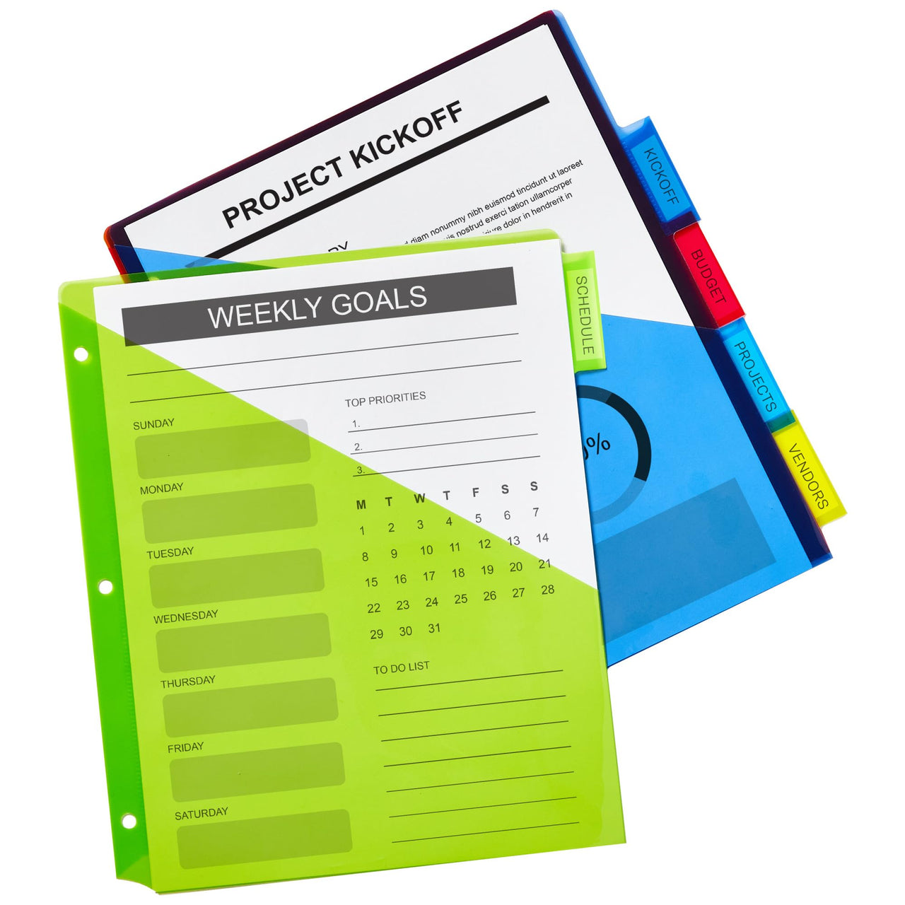 Avery Dividers for 3 Ring Binders, 5 Tab Binder Dividers, Plastic Binder Dividers with Pockets, Insertable Big Tabs, Multicolor, Works with Sheet Protectors, 1 Set (11902) 5 Tabs