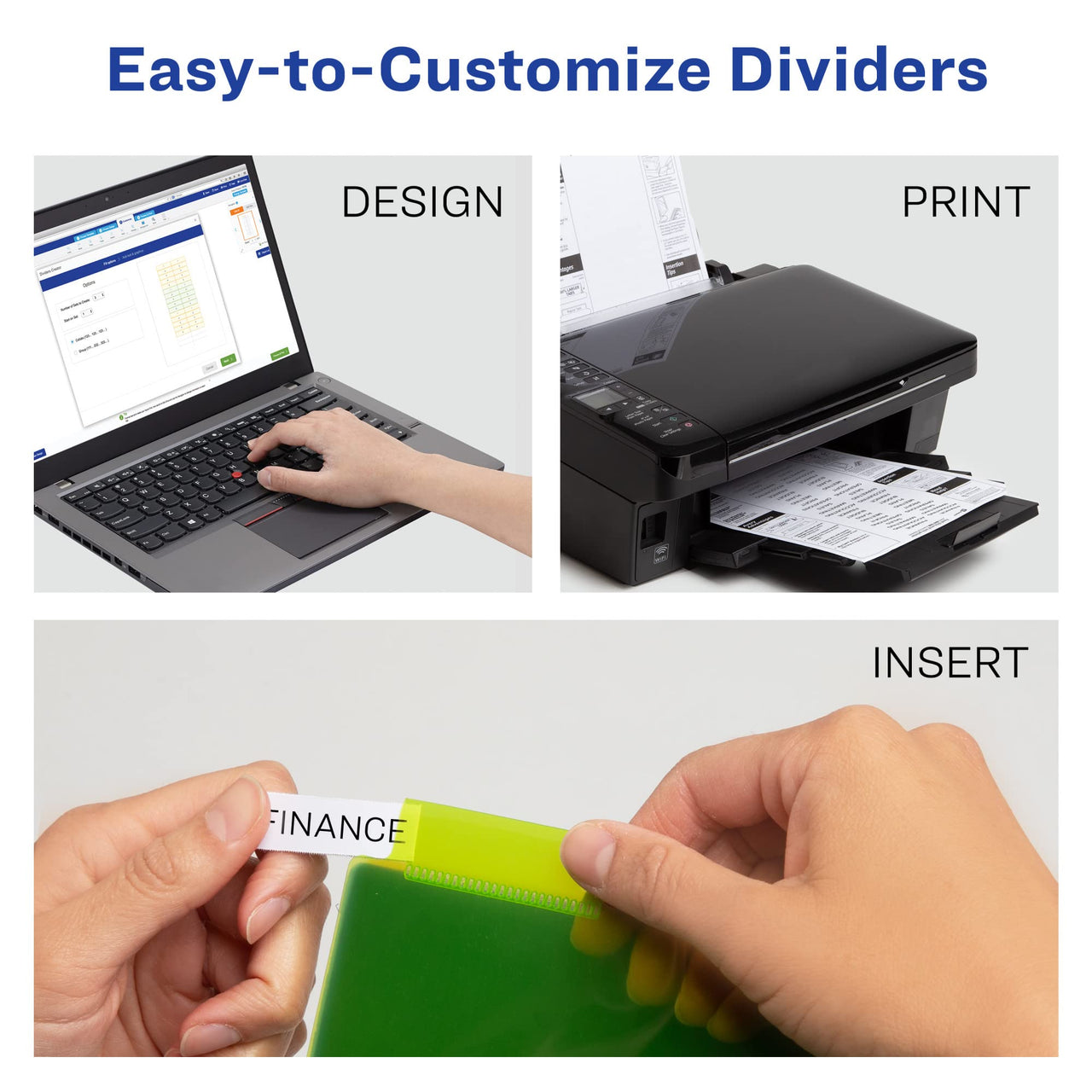 Avery Dividers for 3 Ring Binders, 8-Tab Binder Dividers, 11" x 17" Plastic Binder Dividers, Insertable Big Tabs, Multicolor, 3 Sets (11256)