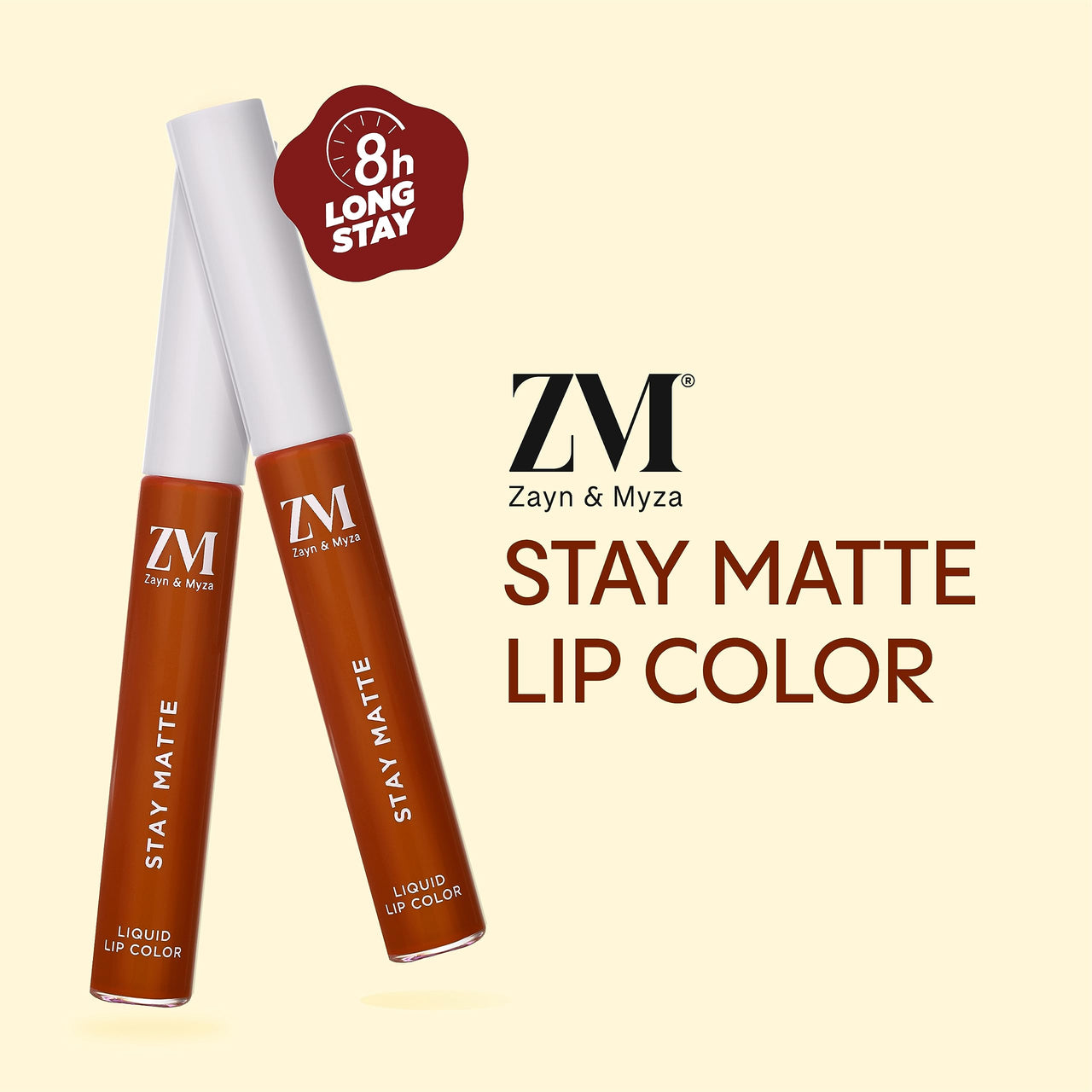 ZM Stay Matte Transfer-proof Lip Color | Matte Texture | Liquid Lipstick | Waterproof and Smudgeproof | Cruelty-free, 6 ML (Mochachino)