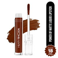 Hilary Rhoda Power Of Matte Liquid Lipstick | Buildable Colour | Long Lasting & Matte Finish | Lightweight & Non-Drying Formula | Smudge Proof & Non-Transferable | 3ml (Sweet Almond - Shade 18)