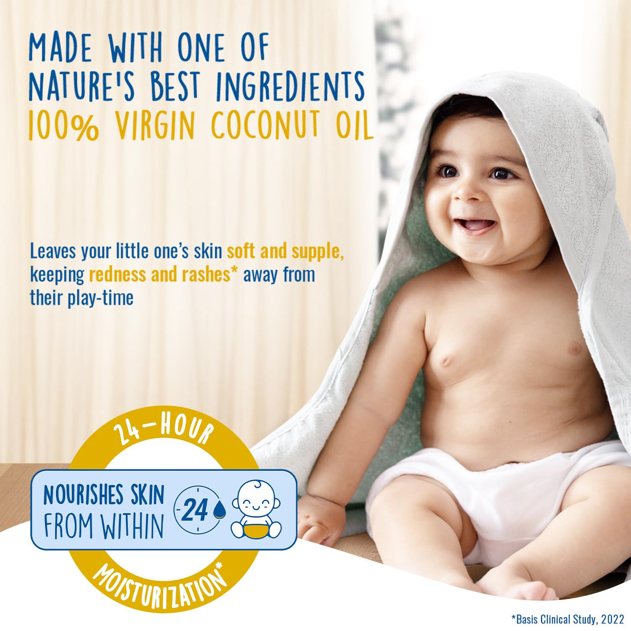 Parachute Advansed Baby Lotion for New Born Babies | Doctor Certified | Virgin Coconut Oil & Coconut Milk | Ph 5.5 | 24 Hour Moisturization | 410ml
