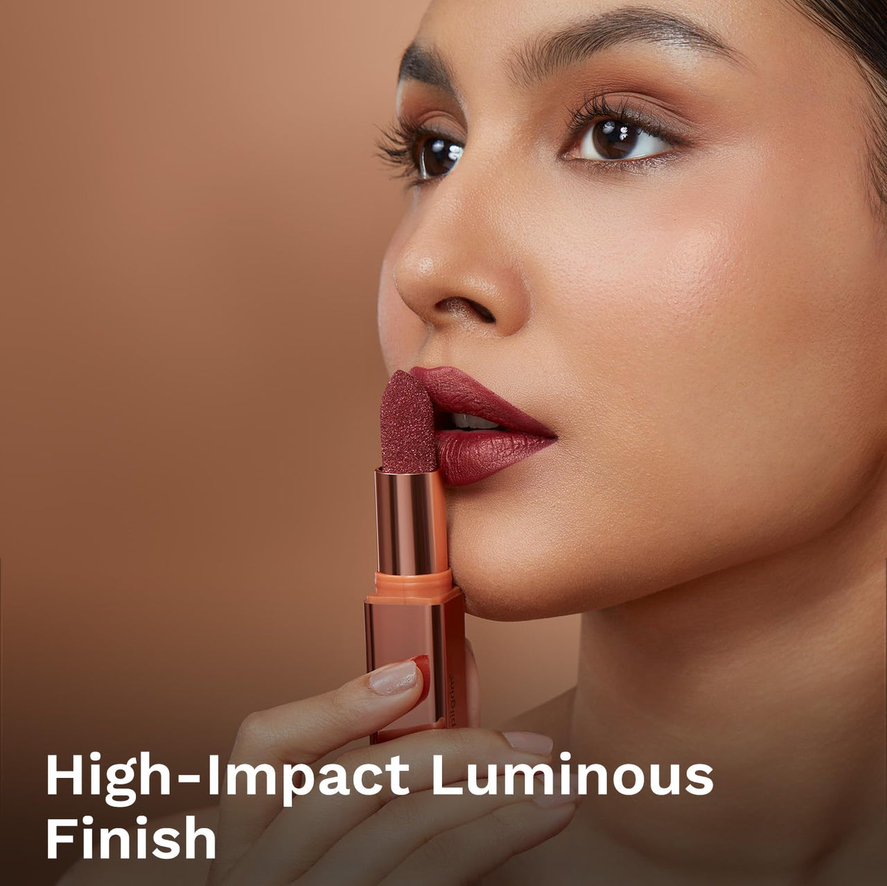Pilgrim Glitter Lipstick For Women 4.2gm | Dubai Luxe Lifestyle - Royal Noor Shade | Lipstick Infused with Vitamin E & Olive Oil | Glitter Formula With Matte Finish | Non Drying | All Skin Types