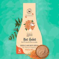 Nat Habit Fresh Masoor Rub Bath Ubtan, 2 Minute Body Scrub For Skin Softening & Radiance, Acne Control, Hydration, Wrinkle Protection, Ayurvedic Inspired, 80 g Each (Pack of 2)