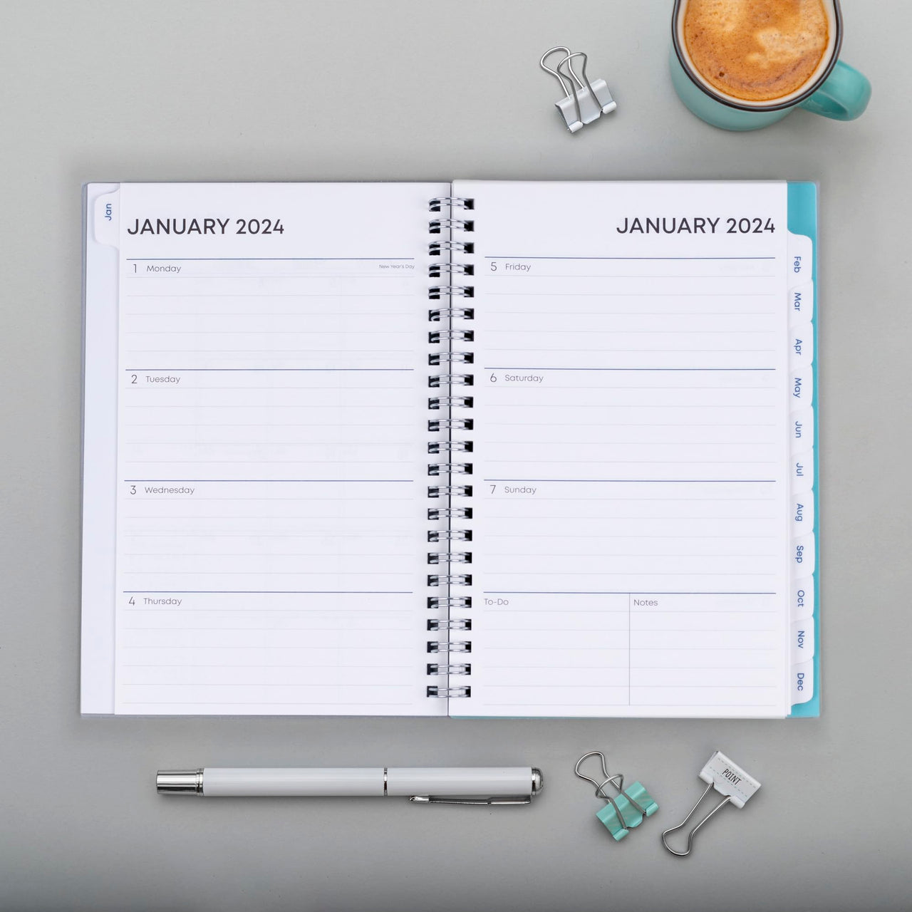 Blue Sky 2024 Weekly and Monthly Planner, January - December, 5" x 8", Frosted Cover, Wirebound, Chloe (144734) New Version