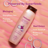 Naturali Hairfall Arrest Shampoo with Red Onion & Bhringraj | Controls Hairfall | Paraben and Sulphate Free | Hairfall Shampoo for Men & Women | 200 ml
