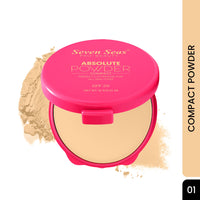 Seven Seas Absolute Compact Powder | Blends Effortlessly | Perfect Coverage | Comfortable Wear | Weightless Texture | Suitable for All Skin Types (01, 16g)
