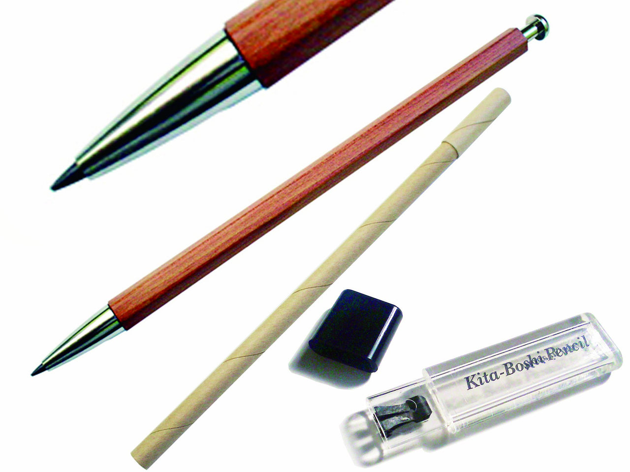 2.0mm Mechanical Pencil, Wooden Barrel with Pocket Clip, #1 B, Black Lead, 1ea (OTP-680NCP), natural wood color w/clip Mecanical Pencil: Wood Barrel with Clip