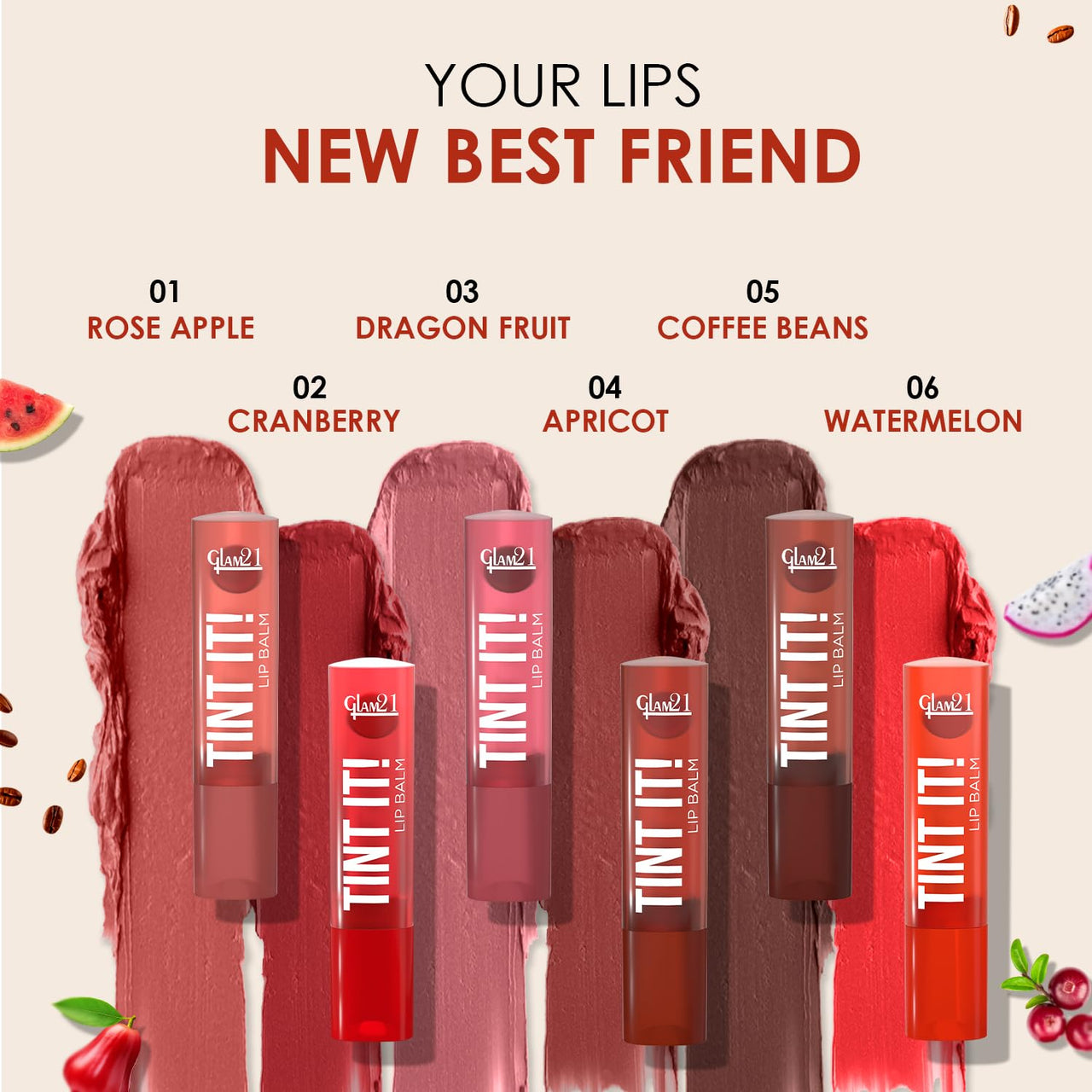 Glam21 Tint it! Lip Balm | Everyday Hydration & Moisturized Lips with Vitamin-E, Shea Butter, Avocado Oil, SPF15 |Lip Care For Dry & Chapped Lips |Apricot -3.5gm