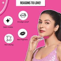 SUGAR POP Matte Lipcolour | Lasts Upto 8 hrs l Pink Lipstick for Women l Vitamin E Infused | Non-Drying, Smudge Proof, Long Lasting | 1.6ml - 20 Poppy