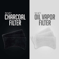 OVENTE 1.5 Liter Electric Deep Fryer FDM1501BR Charcoal and Oil Vapor Replacement Filter Set Pack of 3, White and Black ACPFDM1503, 1.5L