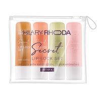Hilary Rhoda Secret Lip Lock Set | Infused with Rapeseed Oil | Super-Hydrating Lip Balm & Repairs Lips | Cruelty-Free | Keeps Lips Soft & Supple | Set of 4 | 2.6g*4, Multicolor