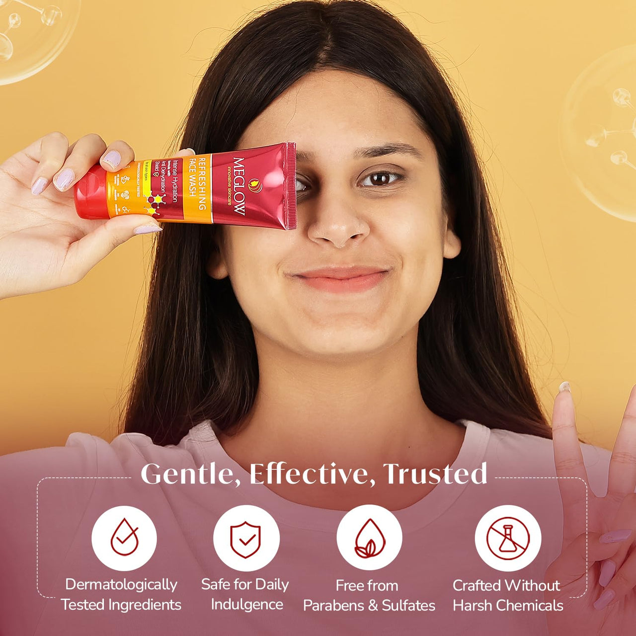 Meglow Refreshing & Rejuvenating Face Wash(70gm) |Aloe Vera Gel (100gm)|Enriched With Aloevera & Cucumber Extract|Gel For All Skin Type|For Men & Women|Helps to Make Skin Soft & Fresh