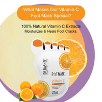 Dr.Rashel Vitamin C Peeling Mask for Cracked Feet | Dead Skin Remover | Heel Peel Pedicure | At Home Foot Care | Lavender | Exfoliant Foot Crack Mask with Moisturising Agents