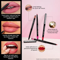 Just Herbs Fill & Define Lip Liner with Shea Butter and Coconut Oil Transfer Proof Long Lasting Creamy Matte Finish Lip Liner (Dirty Rose, 0.3g)