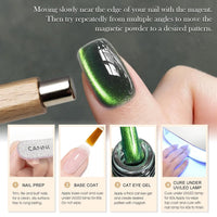 Bolt Bee 9D Cat Eye Gel Nail Polish Magnetic Soak Off UV/LED Gel, Long-Lasting, High Shine, Glitter Effect, Salon & DIY Manicure 9ml (Green)